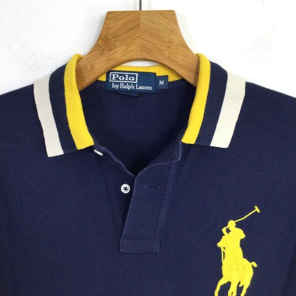 Polo By Ralph Lauren Men's Vintage Polo Shirt Slim Fit Big Pony Mesh Size M - Picture 5 of 15